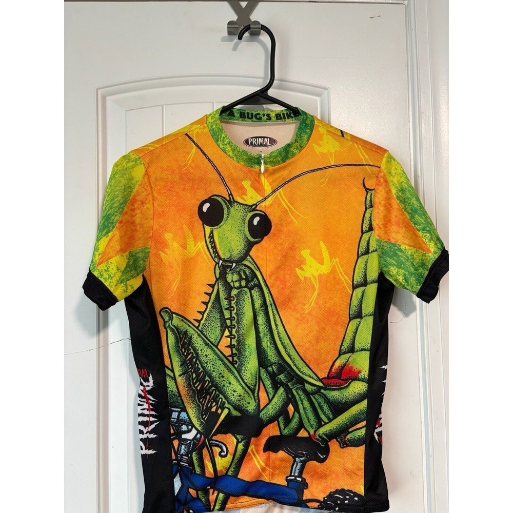 Vintage Primal Wear Cycling Jersey Praying Mantis Bugs Bike Men's L